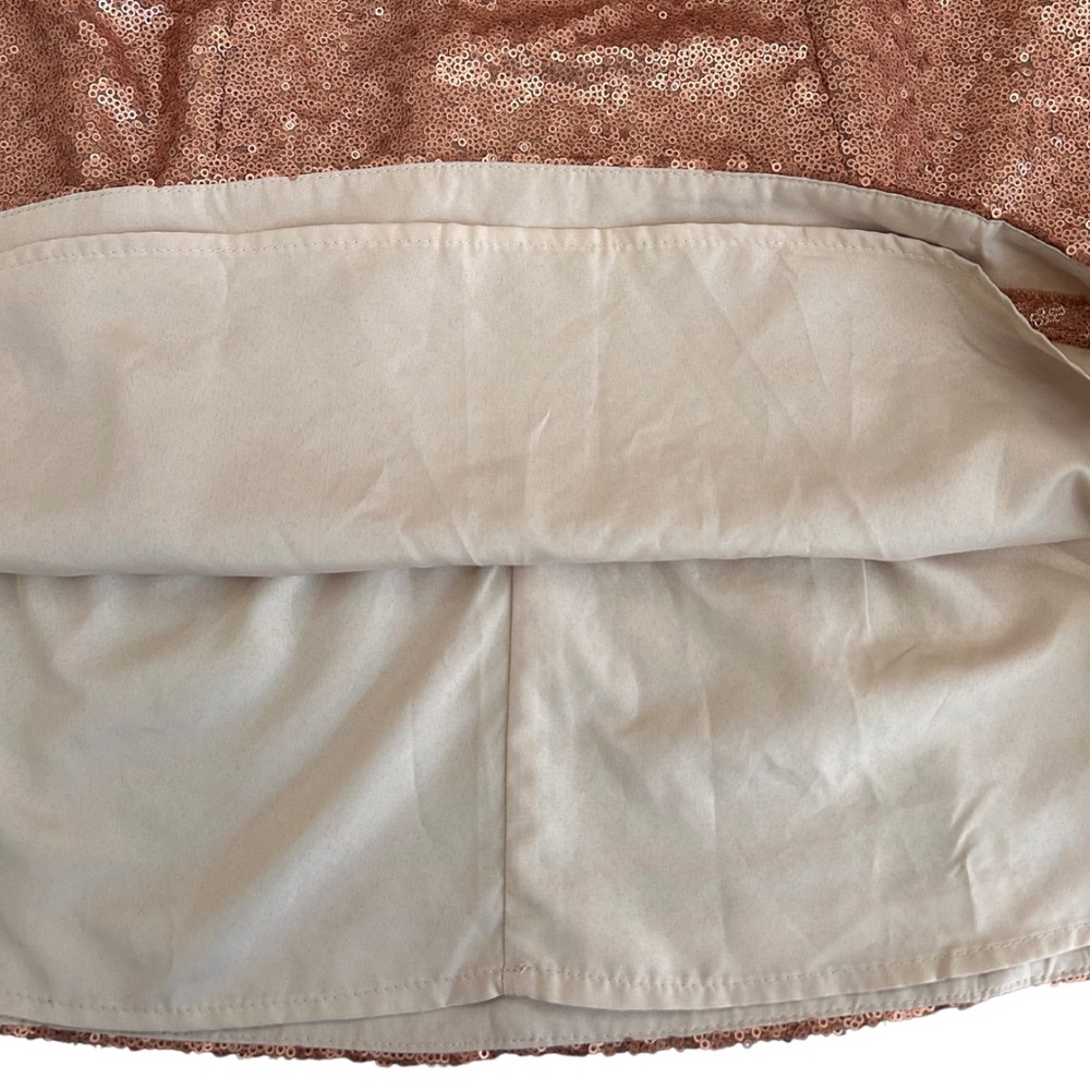 Decree Womens Bronze Sequins Skater A Line Mini Skirt Lined Size M NWT - Picture 4 of 5